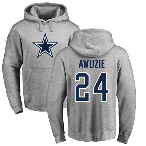 Men Dallas Cowboys Ash Chidobe Awuzie Name and Number Logo #24 Pullover NFL Hoodie Sweatshirts